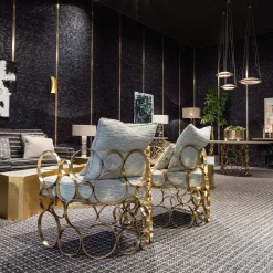 Non Solo Luce Armchairs<Astro Gold Brass Armchair by Galleria Flair Firenze
