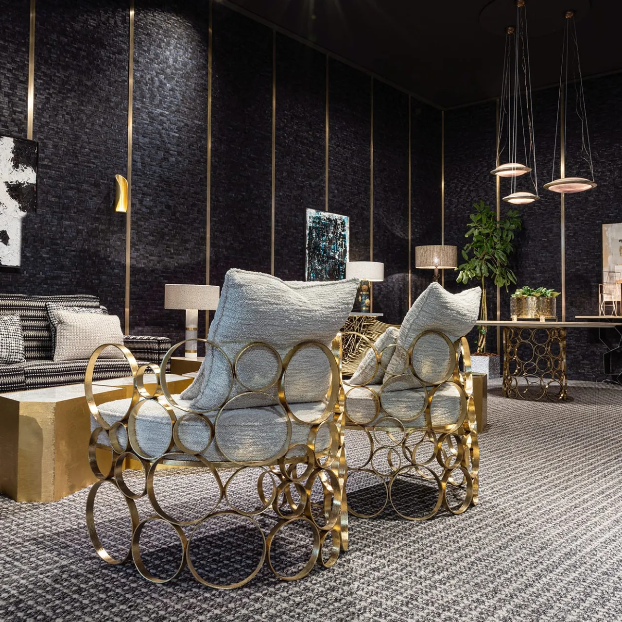 Non Solo Luce Armchairs<Astro Gold Brass Armchair by Galleria Flair Firenze
