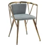 IDL Chairs<Atlantis Antique Gold Polished Metal Chair