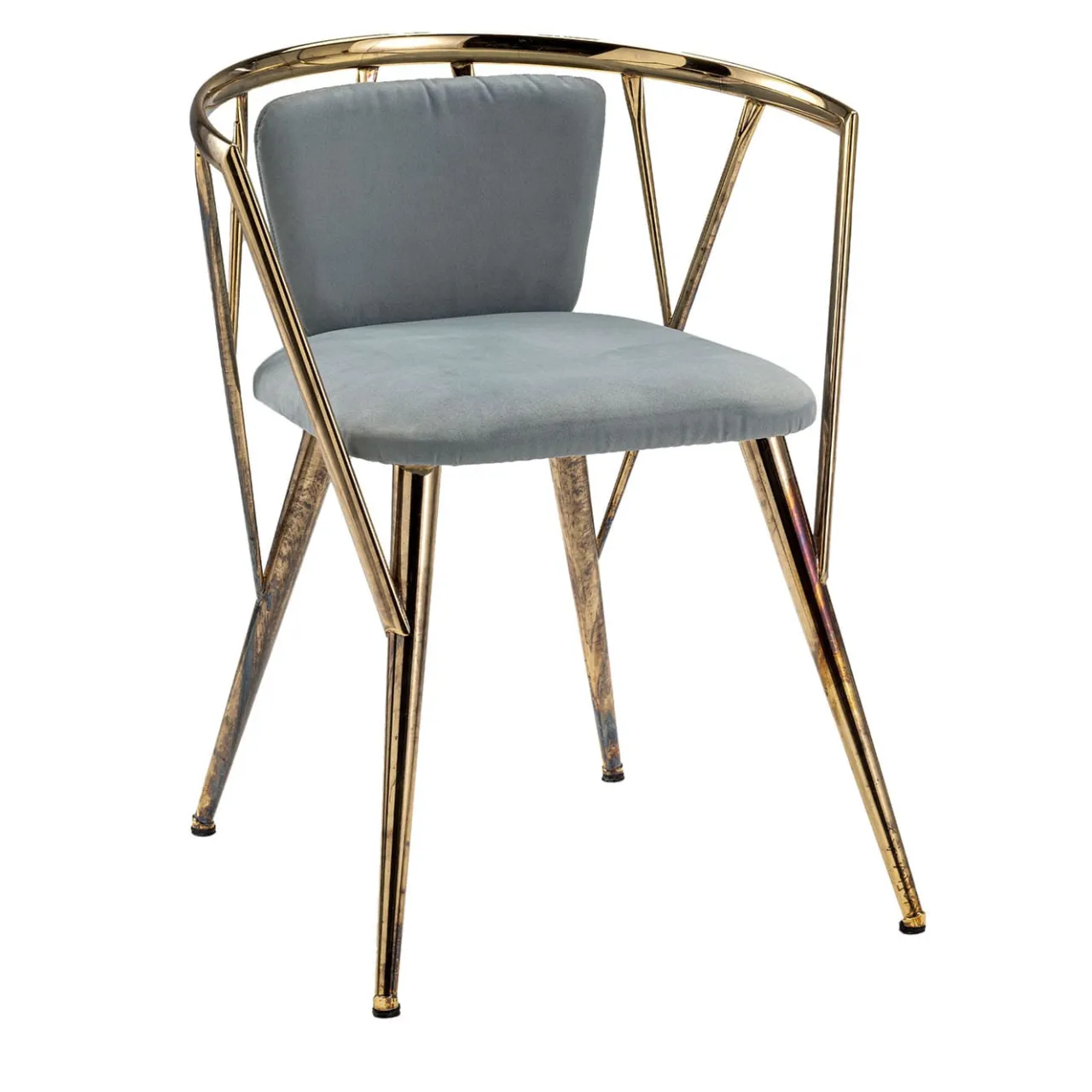 IDL Chairs<Atlantis Antique Gold Polished Metal Chair