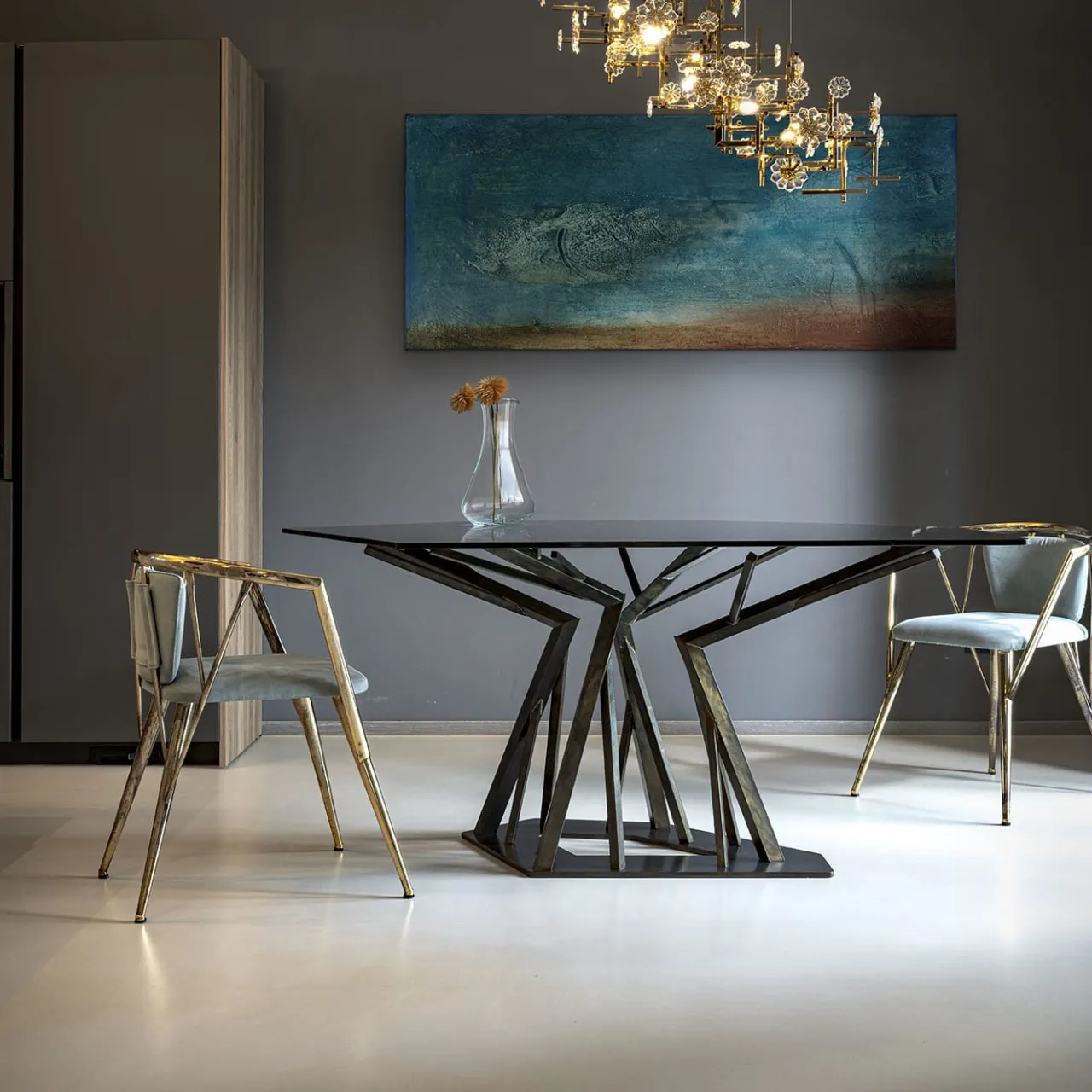 IDL Chairs<Atlantis Antique Gold Polished Metal Chair