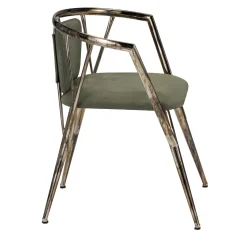 IDL Chairs<Atlantis Antique Silver Polished Metal Chair