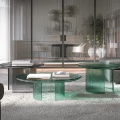 Tonin Casa Coffee Tables<Atollo Teal Green Laquered glass Coffee Table 98