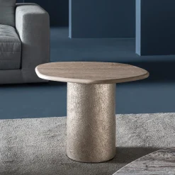 Casamilano Side Tables<Atollo Travertino Marble Side Table by CSM