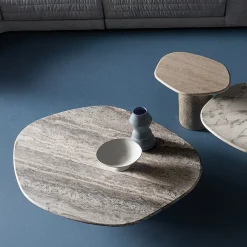 Casamilano Side Tables<Atollo Travertino Marble Side Table by CSM