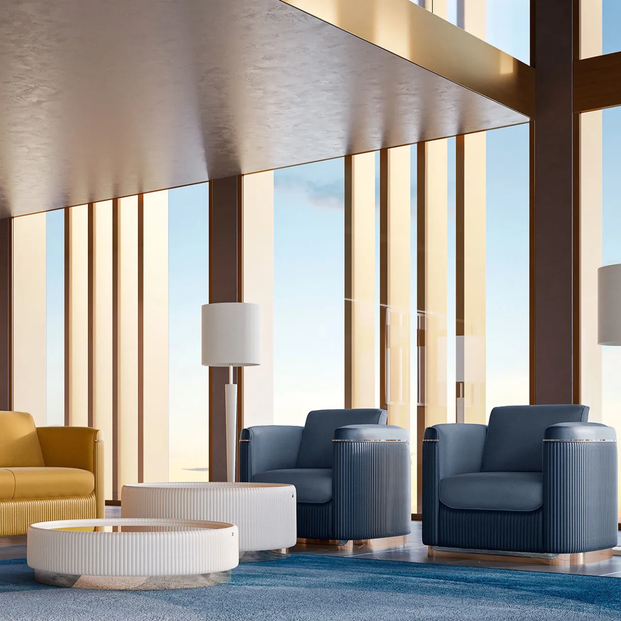 Volpi Armchairs<Augusta Cerulean Armchair