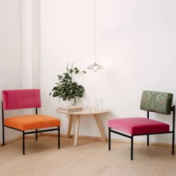 Biosofa Lounge Chairs<Aurea Orange and Pink Velvet Lounge Chair