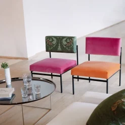 Biosofa Lounge Chairs<Aurea Orange and Pink Velvet Lounge Chair