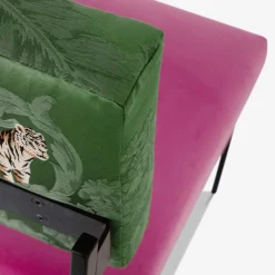 Biosofa Lounge Chairs<Aurea Pink Velvet and Green Silk Lounge Chair