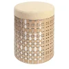 Splot Design Ottomans & Poufs<Aurelius 40 Cylindrical Champagne Aluminum Pouf