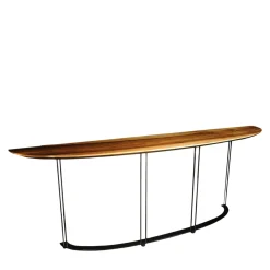 Garbarino Collections Consoles<Aureola canaletto wood and black matte console
