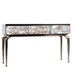 Visionnaire Consoles<Aurora Marble And Stainless Steel Console