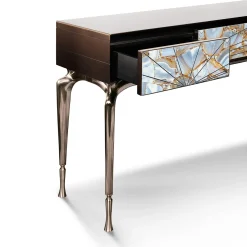 Visionnaire Consoles<Aurora Marble And Stainless Steel Console