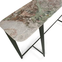 Borzalino Consoles<B191 Green Base With Iris Heaven Marble Top Console