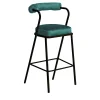 My Home Bar Stools<Baba Black Steel & Blue Velvet Cushion Bar Stool by Serena Confalonieri