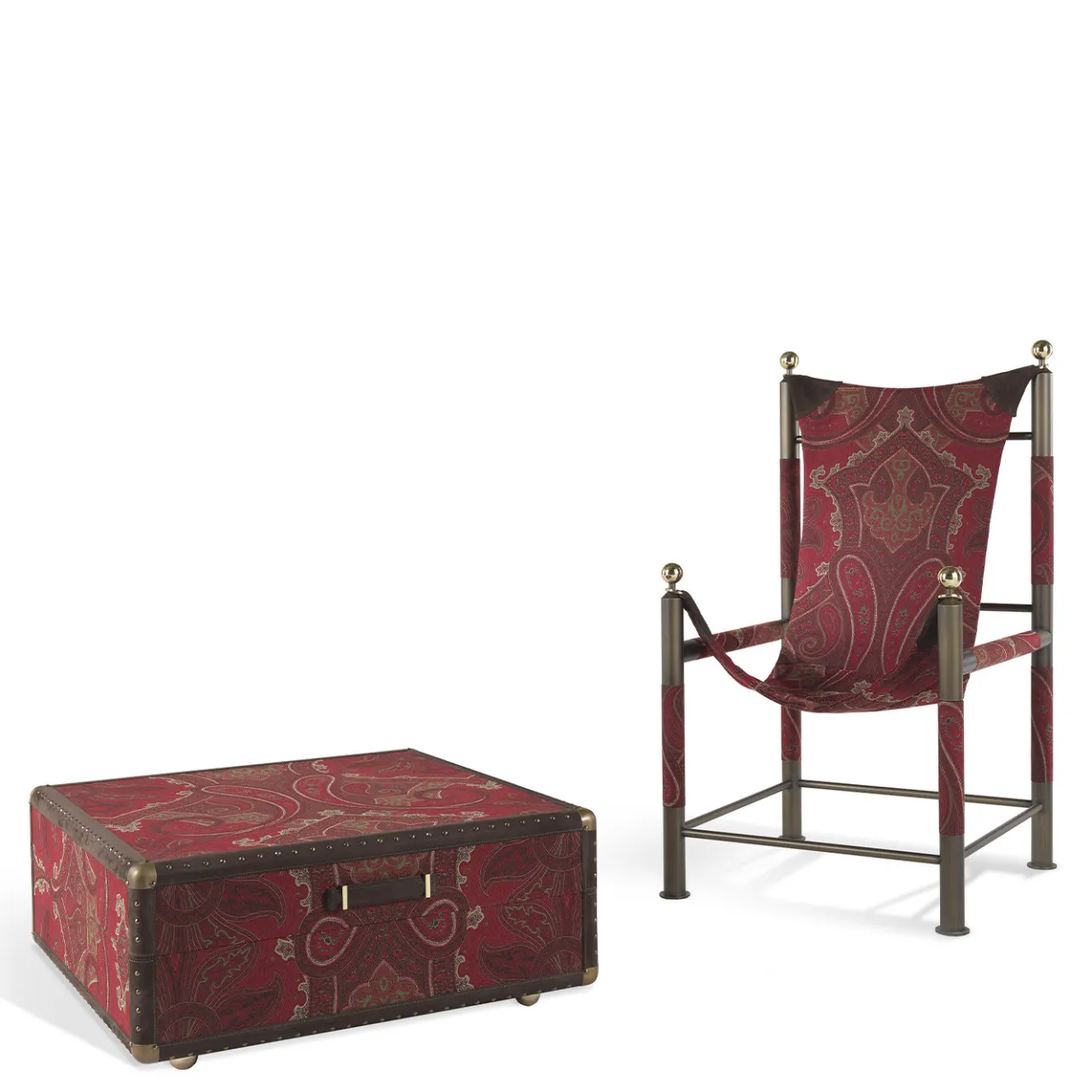 ETRO Home Interiors Lounge Chairs<Babel Red Foldable Travel Chair and Trunk