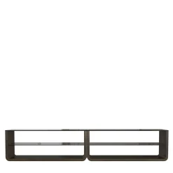 Morello Gianpaolo Sideboards Buffets<Back Sofa Sideboard with Fumé Glass Top and Shelves