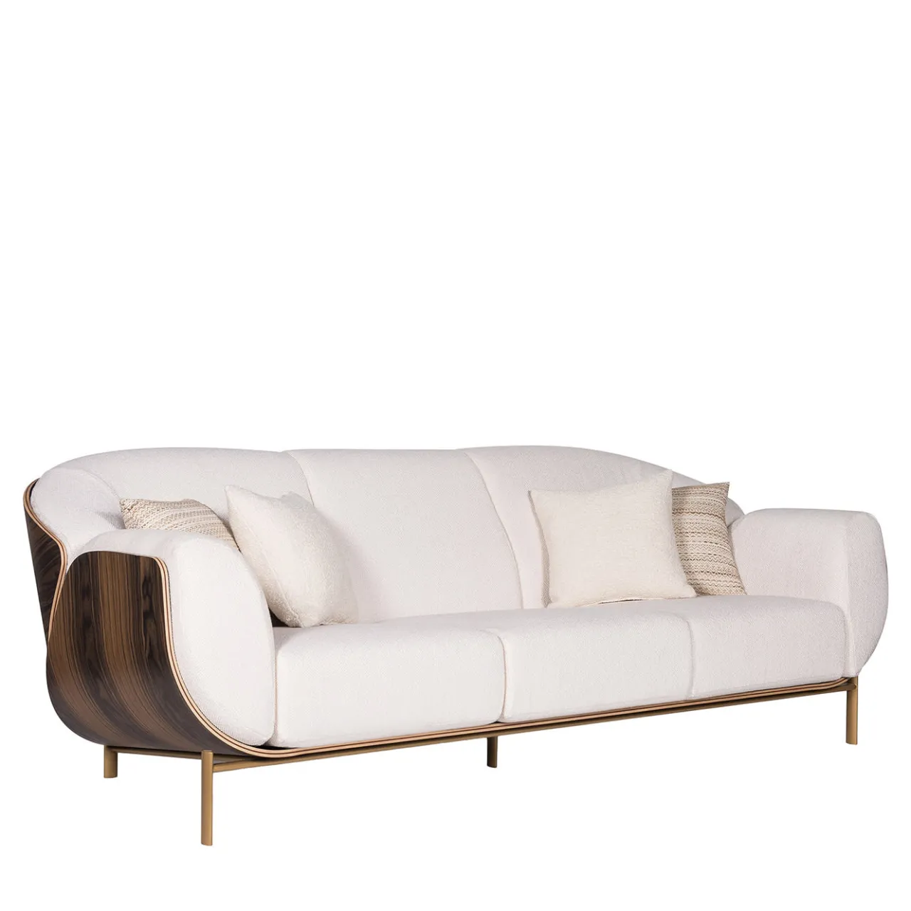 FROMM. Sofas<Baidà White Bouclé 3-Seater Sofa