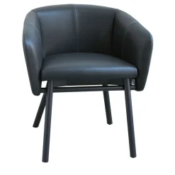 TrabA' Chairs<Balù Black Leather Chair By Emilio Nanni
