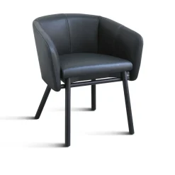 TrabA' Chairs<Balù Black Leather Chair By Emilio Nanni