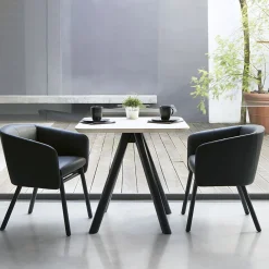 TrabA' Chairs<Balù Black Leather Chair By Emilio Nanni
