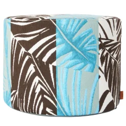 Missoni Home Collection Other Outdoor Furniture<Bali Cylinder Blue & Brown Outdoor Pouf