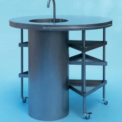 M'AMA Interni + di Federica Zama Other Outdoor Furniture<Ballerina Pink Steel Kitchen With Sink