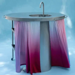 M'AMA Interni + di Federica Zama Other Outdoor Furniture<Ballerina Pink Steel Kitchen With Sink