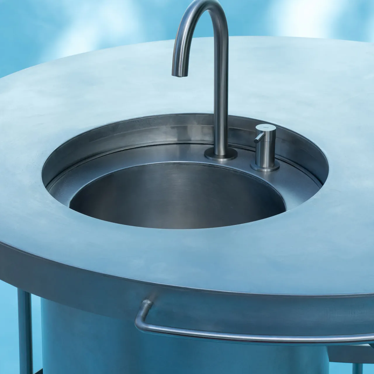 M'AMA Interni + di Federica Zama Other Outdoor Furniture<Ballerina Steel Modular Kitchen With Sink And Curtain