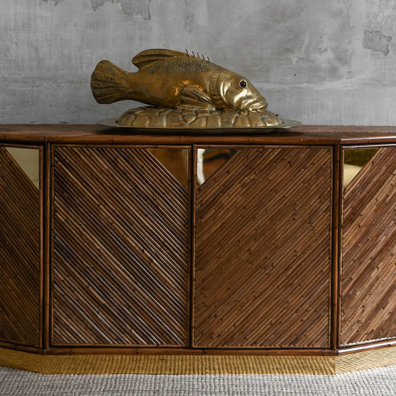 Molto Collectibles Sideboards Buffets<Bamboo & Brass Sideboard