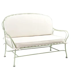 Officina Ciani Outdoor Sofas & Benches<Bamboo Design Curved Green Wrought Sofa in Stainless Steel