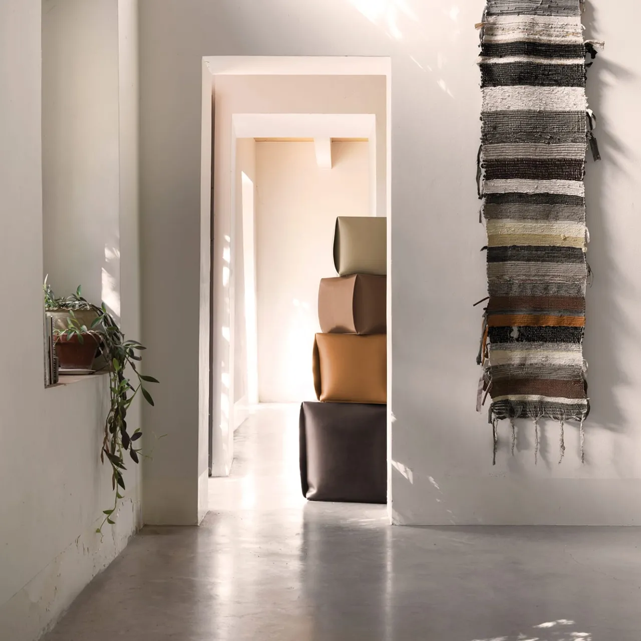 Tonucci Collection Ottomans & Poufs<Bao Natural Leather Pouf by Viola Tonucci