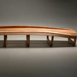 Morelato Benches<Barca Curved Oak Wood Bench