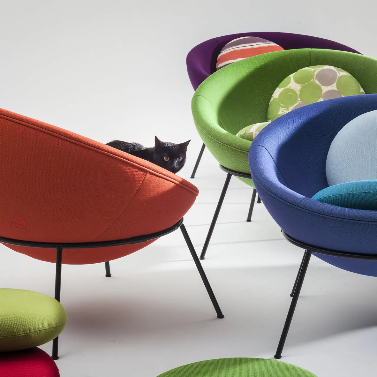 Arper Armchairs<Bardi's Bowl Chair Shiny Blue Nuance