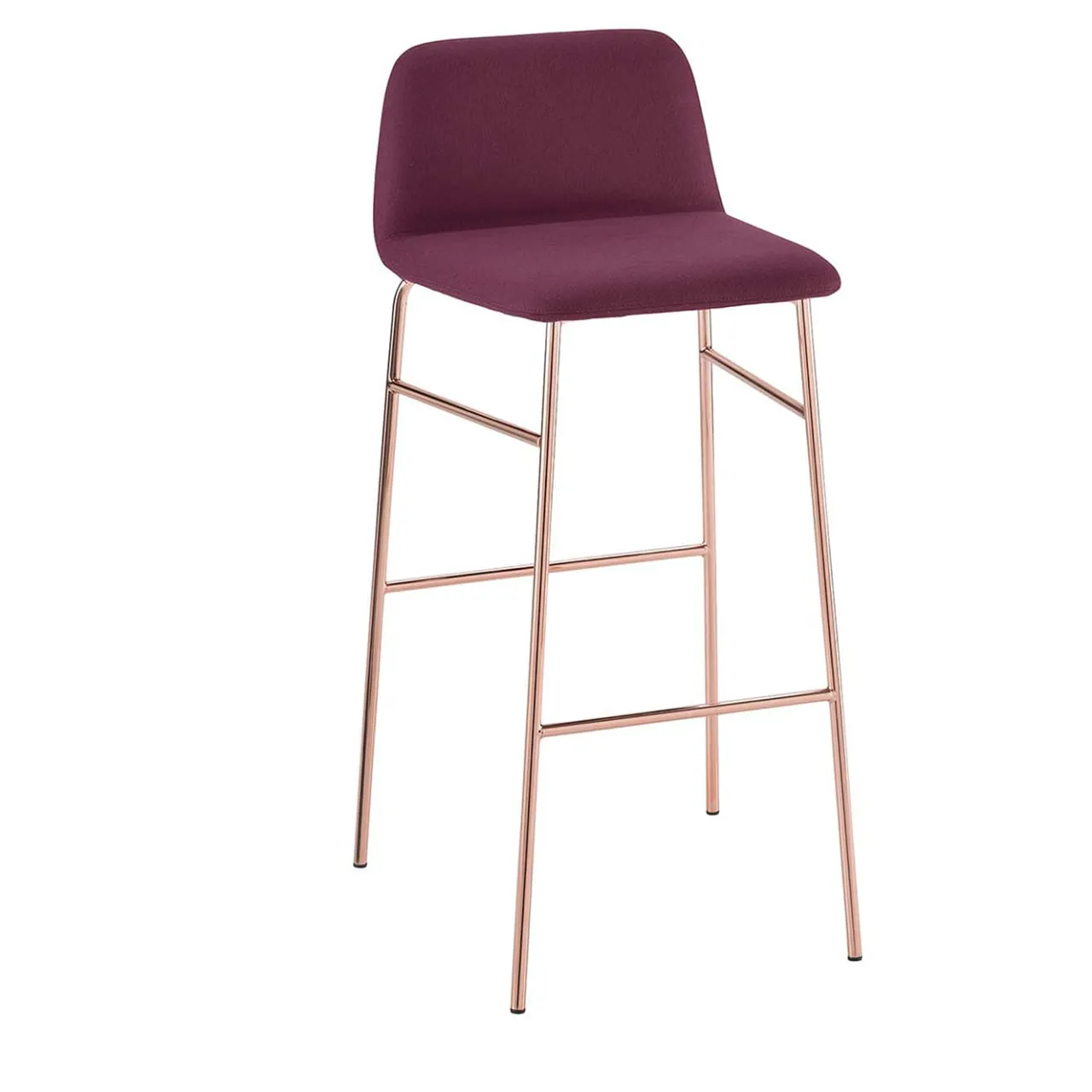 TrabA' Bar Stools<Bardot Burgundy Met Stool by Emilio Nanni