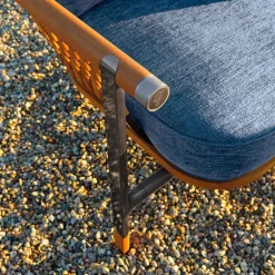 Visionnaire Outdoor Sofas & Benches<Basket Light Blue Fabric And Wood Outdoor Sofa
