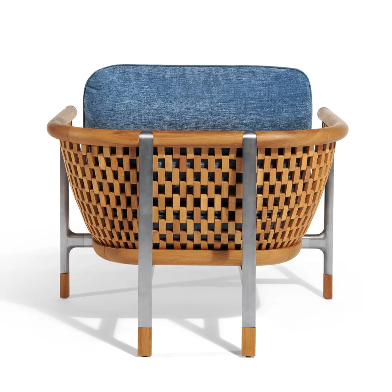 Visionnaire Outdoor Armchairs<Basket Light Blue Fabric And Wood Outdoor Armchair