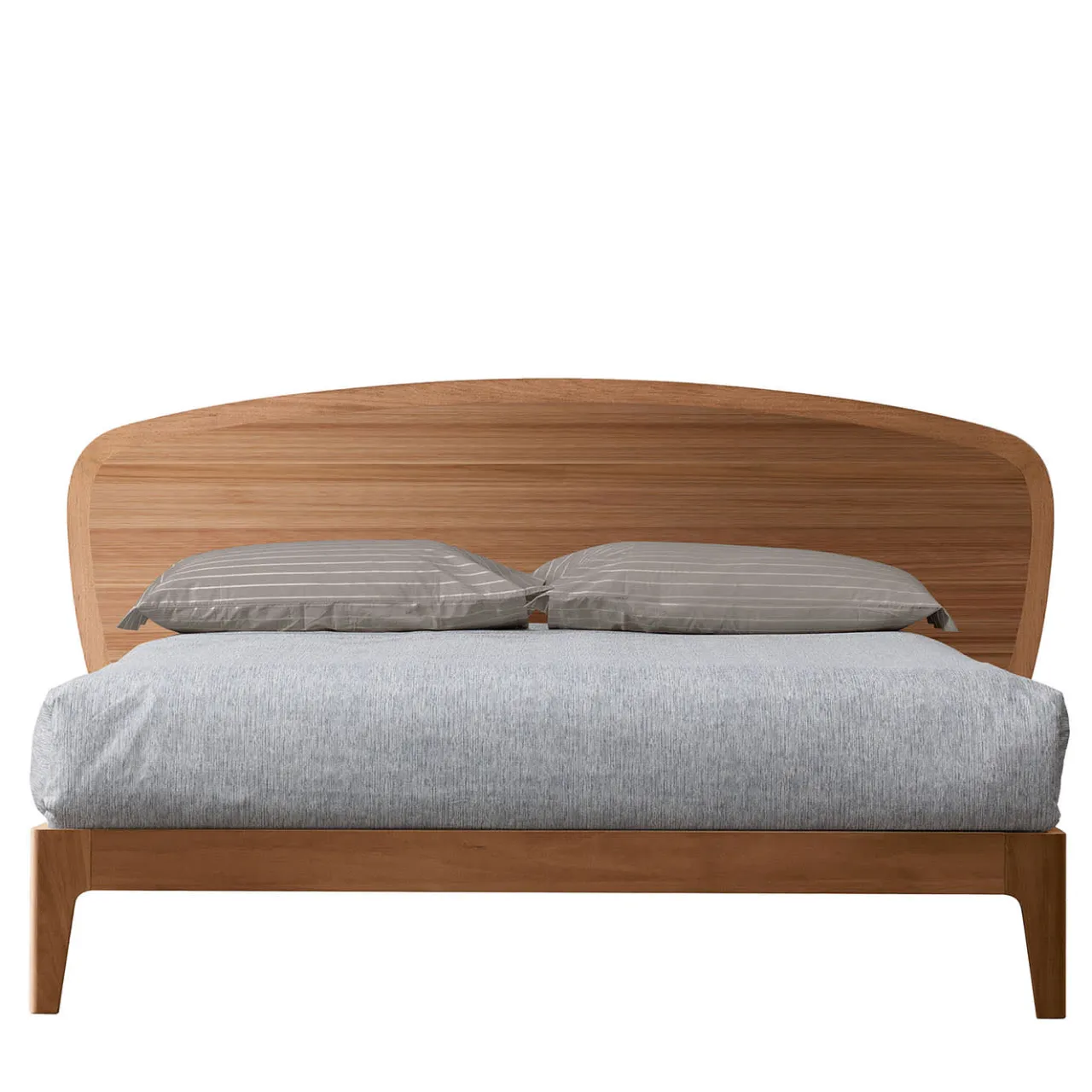 Modesign Beds<Battlò Bed in Canaletto Walnut Wood & Havana Finish