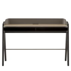 Morica Design Desk & Writing Tables<Bavero Beige Champagne Metal & Oak Wood Desk