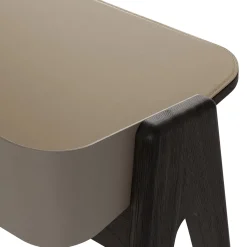 Morica Design Desk & Writing Tables<Bavero Beige Champagne Metal & Oak Wood Desk