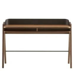 Morica Design Desk & Writing Tables<Bavero Cognac Leather Desk with Walnut Legs