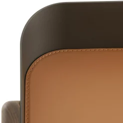 Morica Design Desk & Writing Tables<Bavero Cognac Leather Desk with Walnut Legs