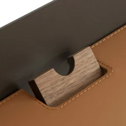 Morica Design Desk & Writing Tables<Bavero Cognac Leather Desk with Walnut Legs