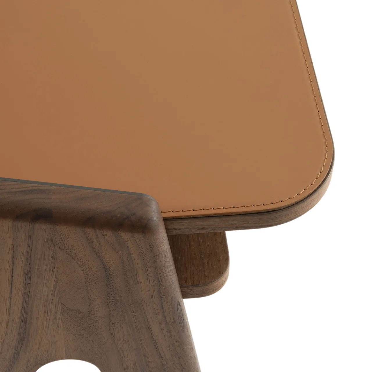 Morica Design Desk & Writing Tables<Bavero Cognac Leather Desk with Walnut Legs
