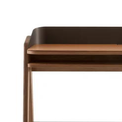 Morica Design Desk & Writing Tables<Bavero Cognac Leather Desk with Walnut Legs