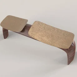 Edizione Limitata by Simone Fanciullacci Benches<Bayou Brown Wood and Cast Bronze Bench #2