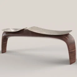 Edizione Limitata by Simone Fanciullacci Benches<Bayou Brown Wood and Cast Bronze Bench #2