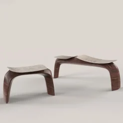 Edizione Limitata by Simone Fanciullacci Benches<Bayou Brown Wood and Cast Bronze Bench #2