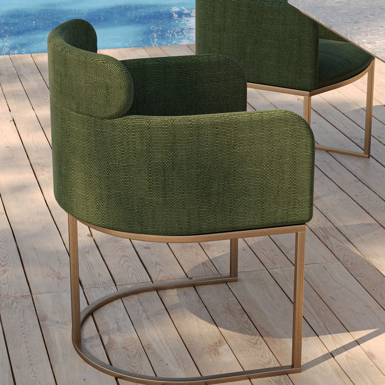 Encore Italia Outdoor Armchairs<B-CHAIR Modern Green Outdoor Armchair