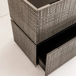 Laura Meroni Nightstands<BD 06 Gray Metal Bedside Table